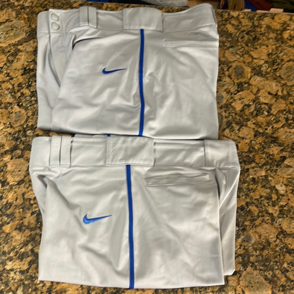 2 Gray Nike Dri-Fit Baseball Pants